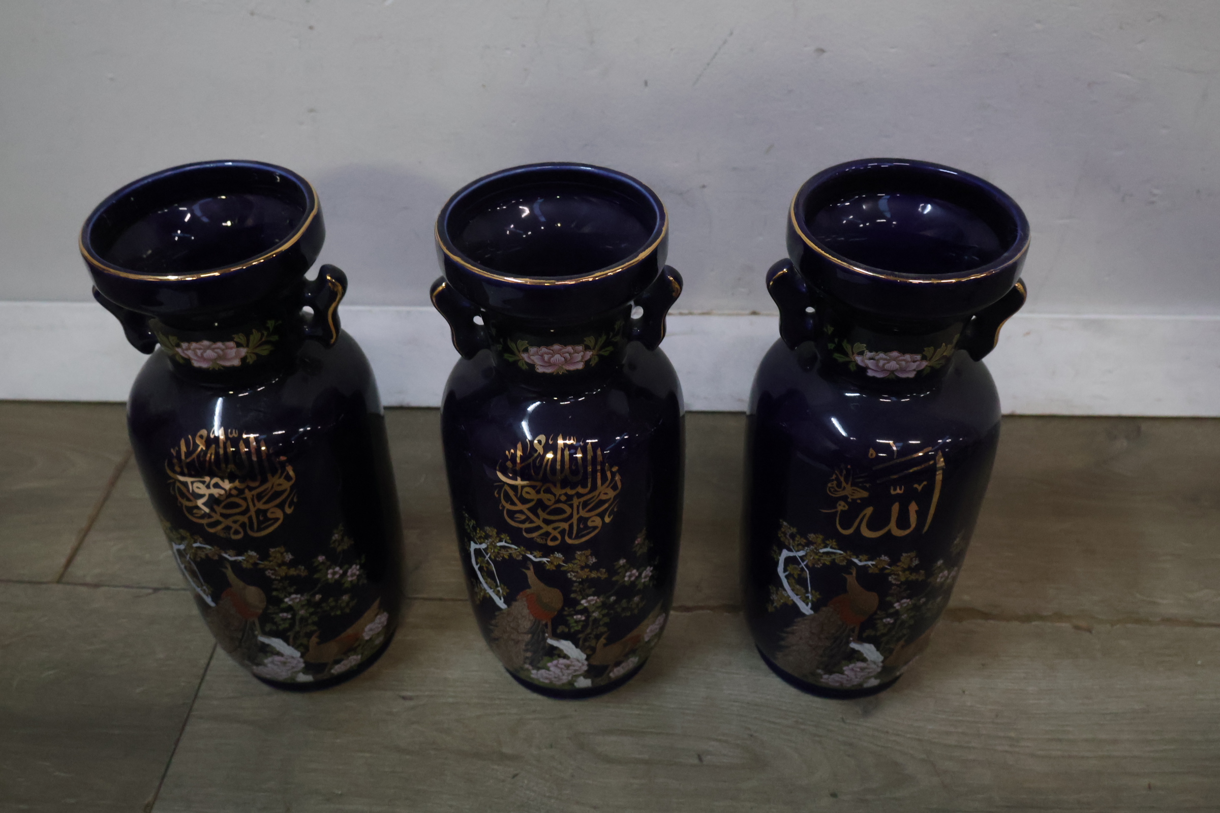 set vintage kobaltblauwe porseleinen vazen – foto 6 – kavel bij GSD Auctions, Zoeterwoude