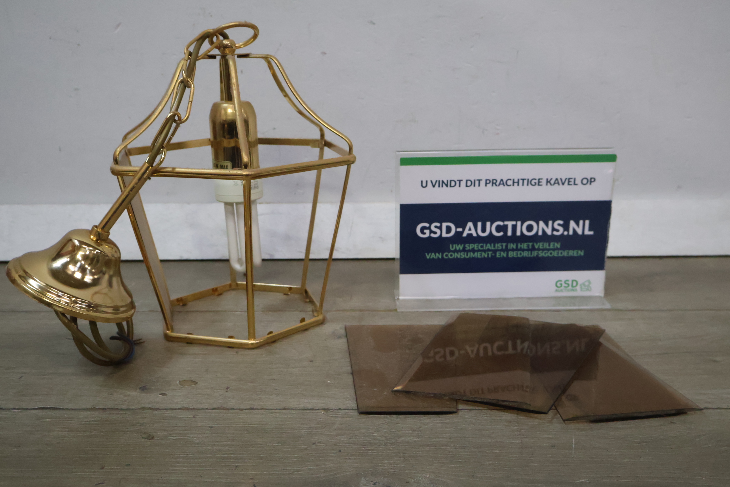 Vintage messing lantaarnhanglamp – foto 2 – kavel bij GSD Auctions, Zoeterwoude