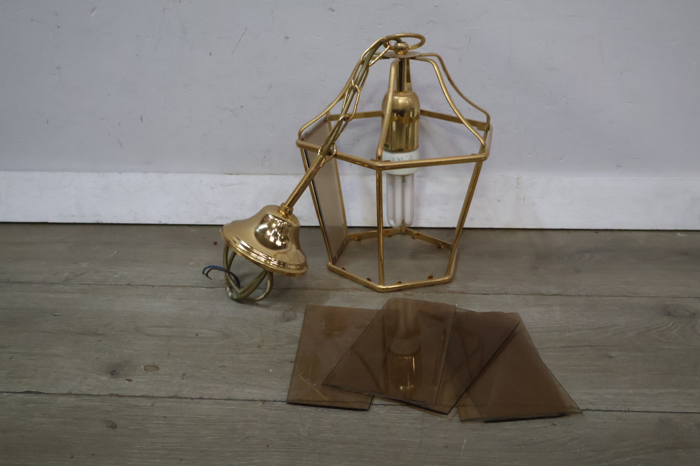 Vintage messing lantaarnhanglamp – foto 3 – kavel bij GSD Auctions, Zoeterwoude