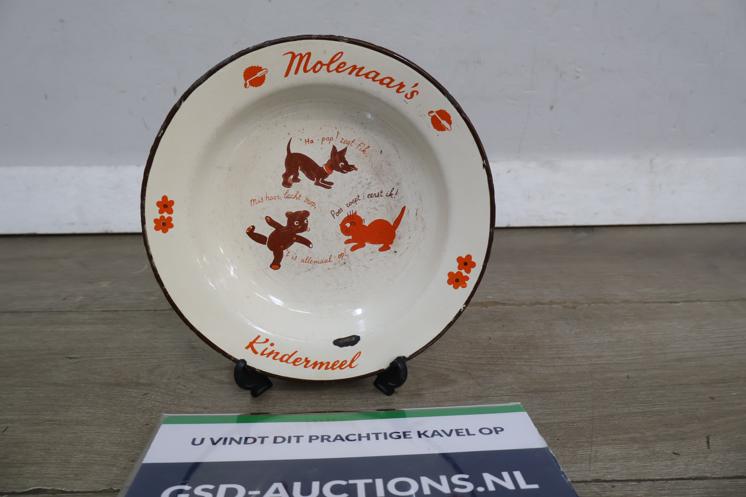 Emaille kinderschotel Molenaar's Kindermeel – foto 2 – kavel bij GSD Auctions, Zoeterwoude