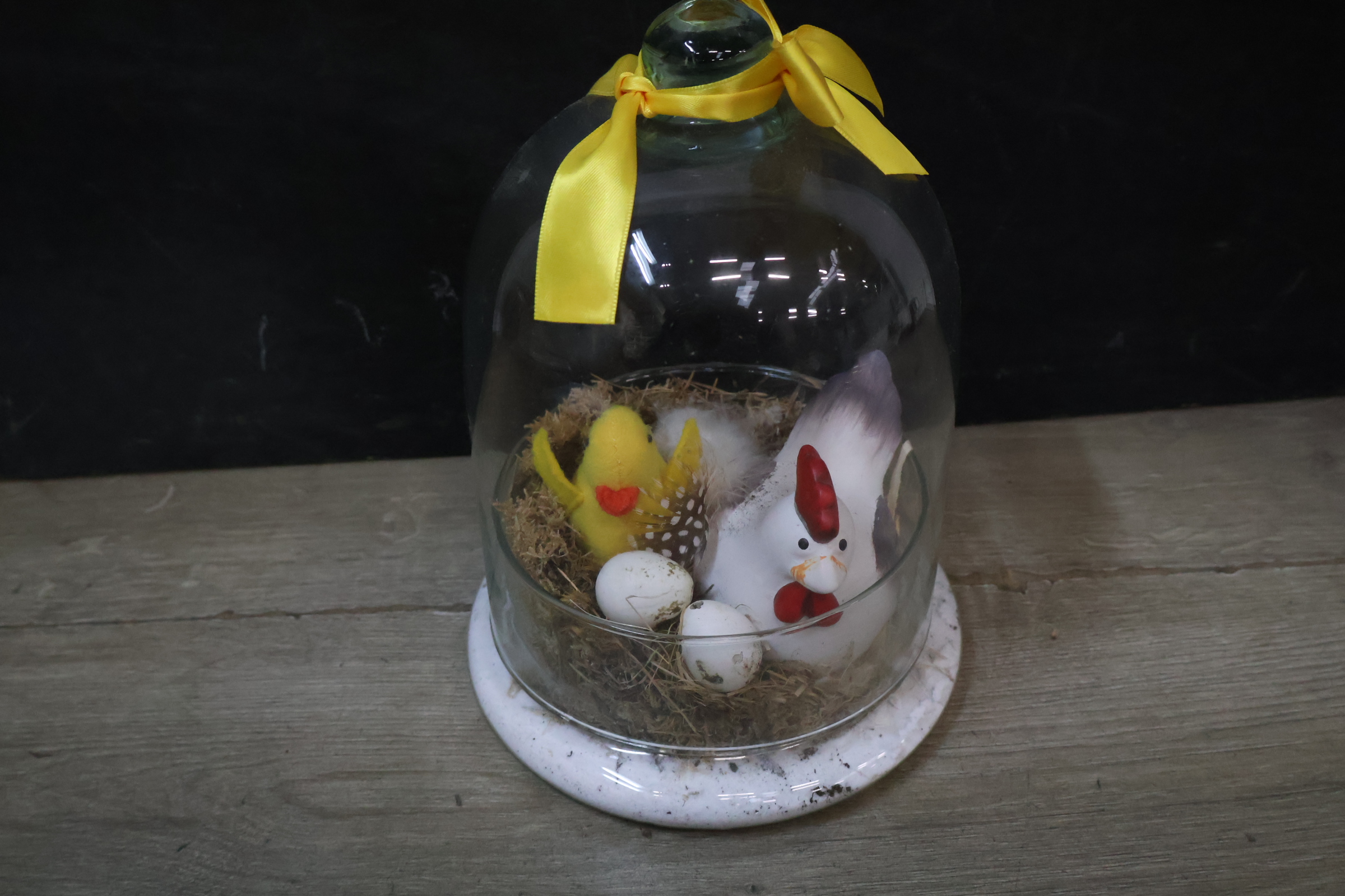 Decoratieve glazen stolp met kip en kuiken – foto 4 – kavel bij GSD Auctions, Zoeterwoude