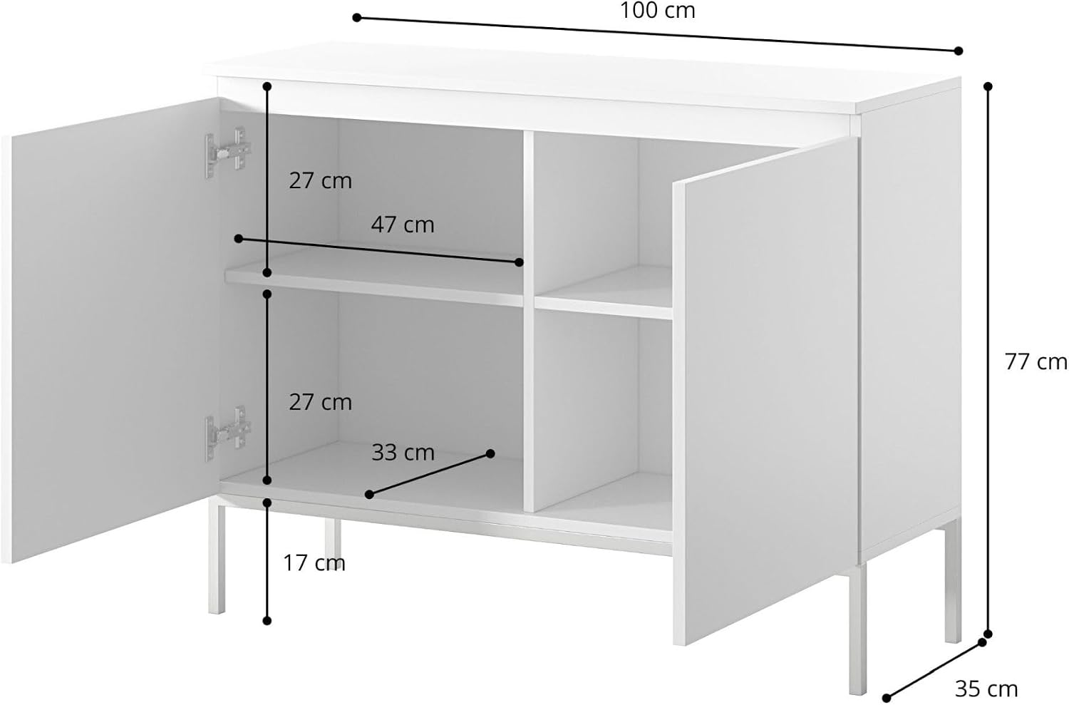 Selsey Bemmi Dressoir 100 cm in Zwart – foto 3 – kavel bij GSD Auctions, Zoeterwoude