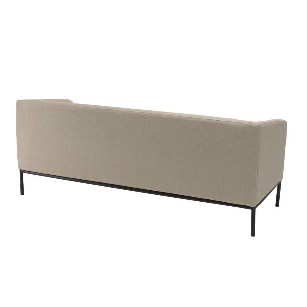 NELSON - Beige 3-zitsbank met zwarte metalen poten – foto 3 – kavel bij GSD Auctions, Zoeterwoude