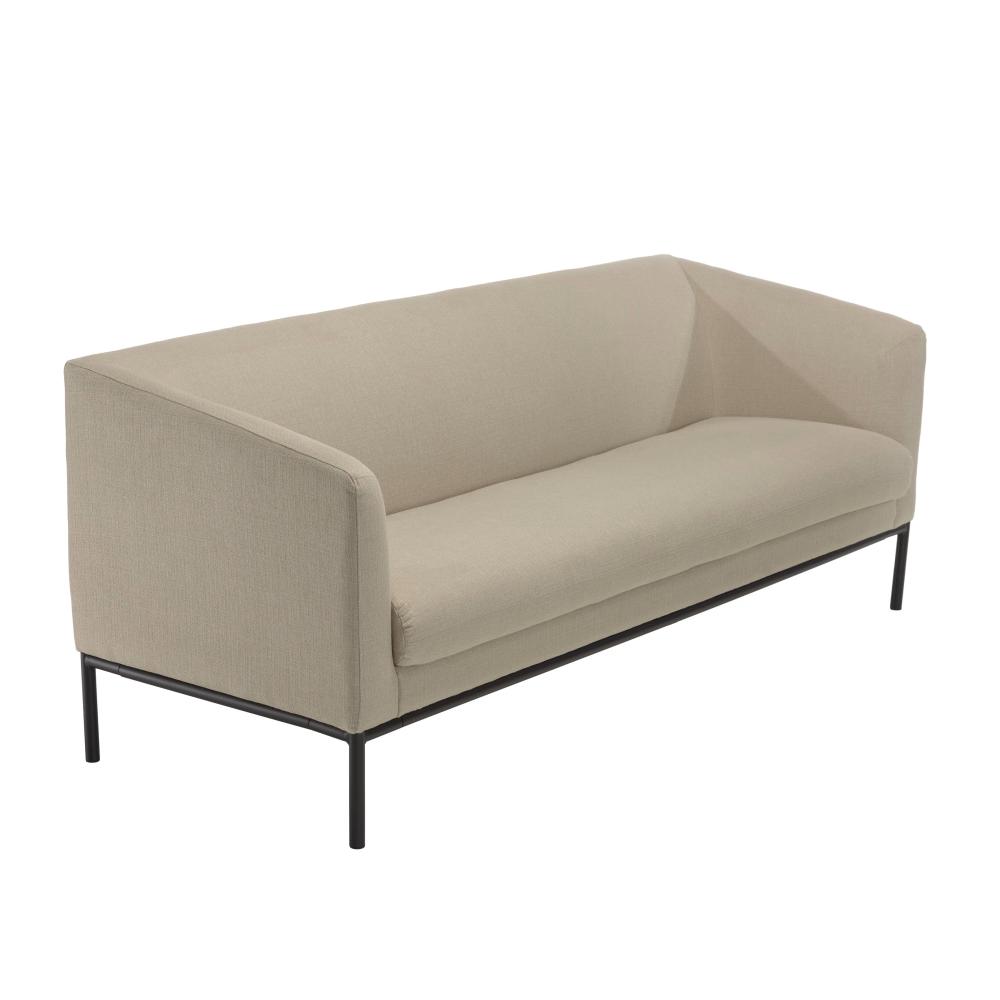 NELSON - Beige 3-zitsbank met zwarte metalen poten – foto 4 – kavel bij GSD Auctions, Zoeterwoude
