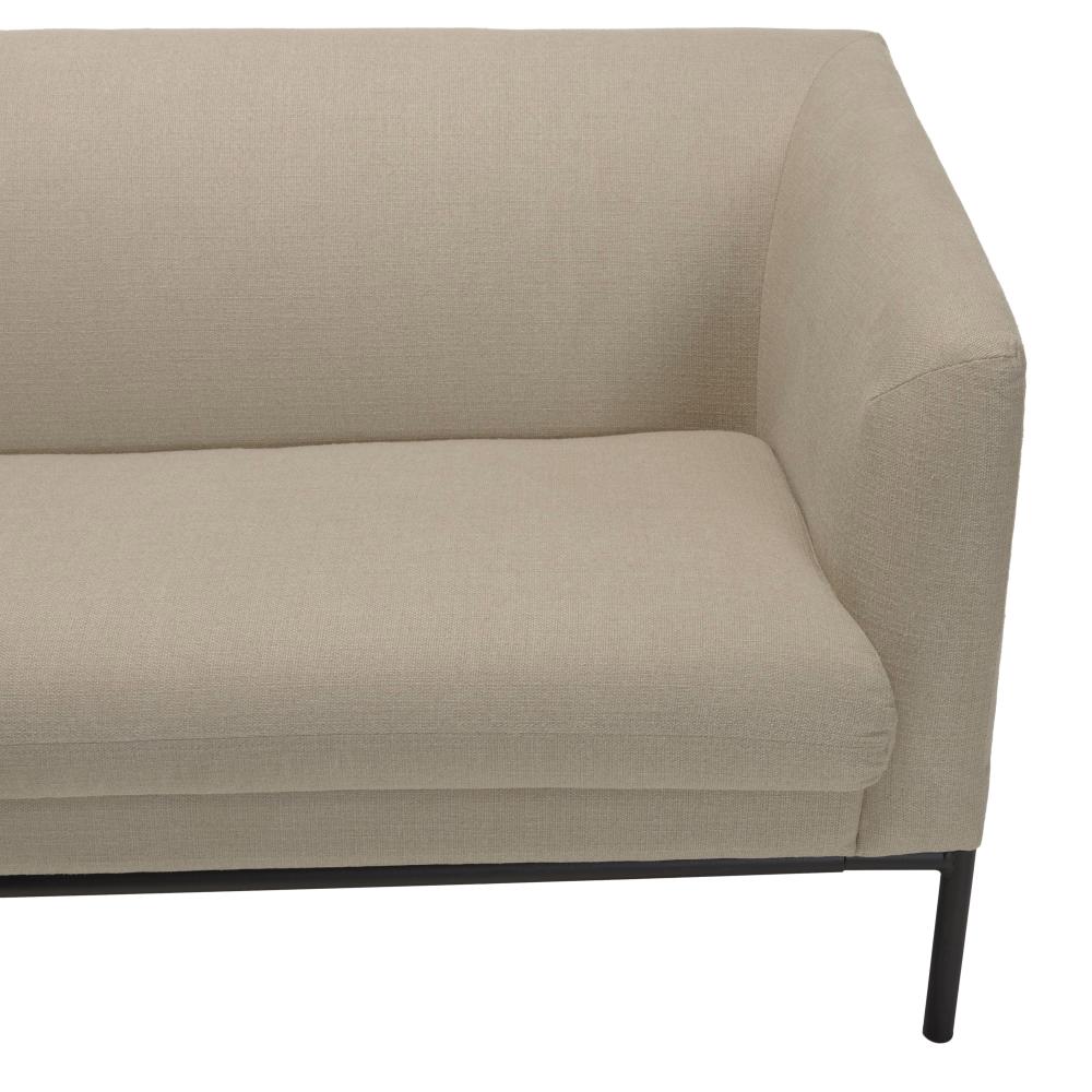 NELSON - Beige 3-zitsbank met zwarte metalen poten – foto 2 – kavel bij GSD Auctions, Zoeterwoude