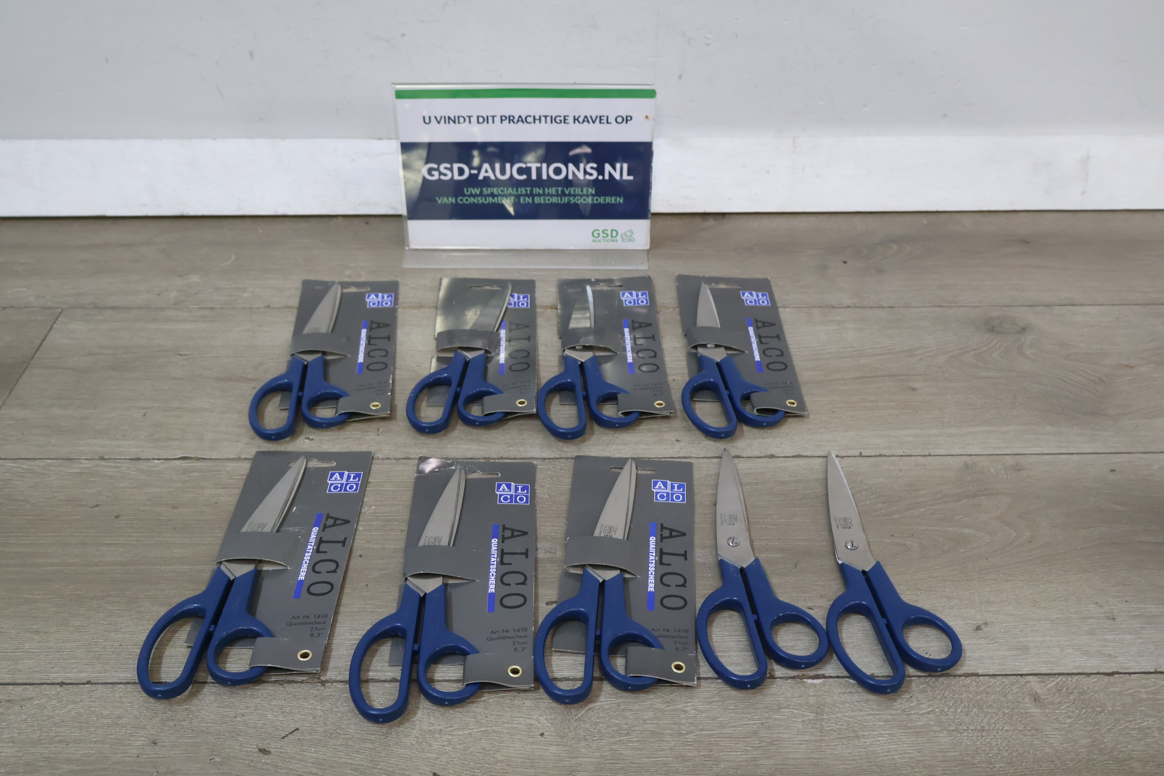 9x Alco huishoudscharen blauw 21 cm – foto 2 – kavel bij GSD Auctions, Zoeterwoude