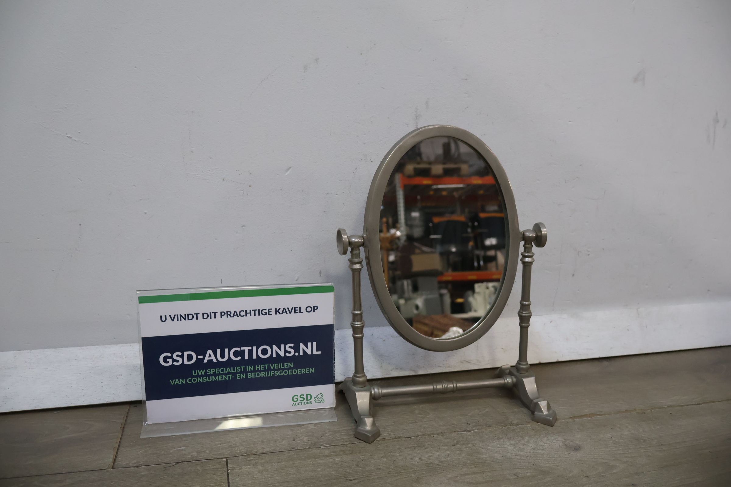 Tafelspiegel met metalen frame – foto 3 – kavel bij GSD Auctions, Zoeterwoude