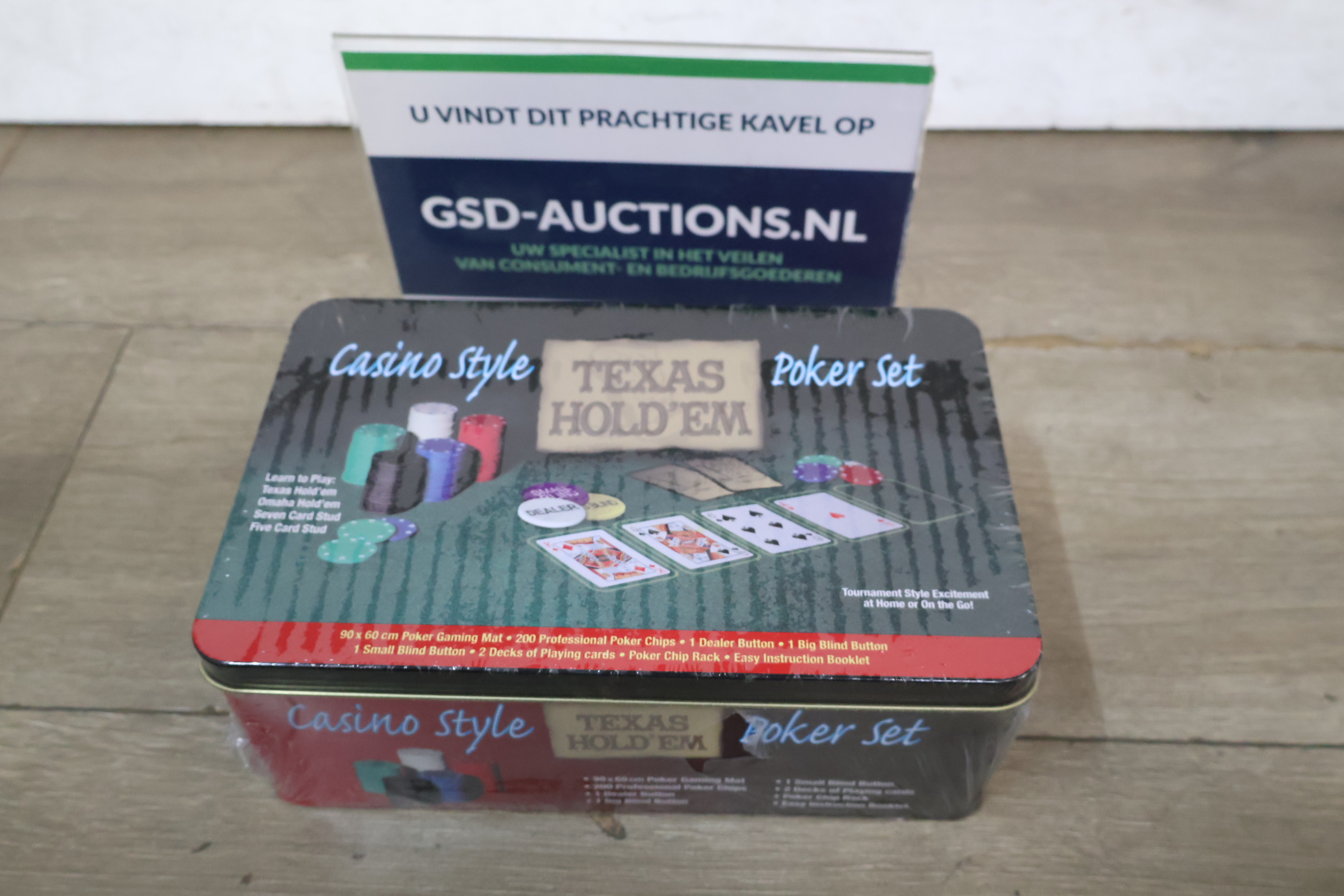 Casino Style Texas Hold'em Poker Set – foto 2 – kavel bij GSD Auctions, Zoeterwoude