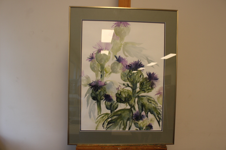 Aquarel schilderij van distels in lijst – foto 4 – kavel bij GSD Auctions, Zoeterwoude