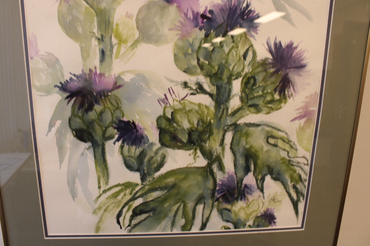 Aquarel schilderij van distels in lijst – foto 5 – kavel bij GSD Auctions, Zoeterwoude