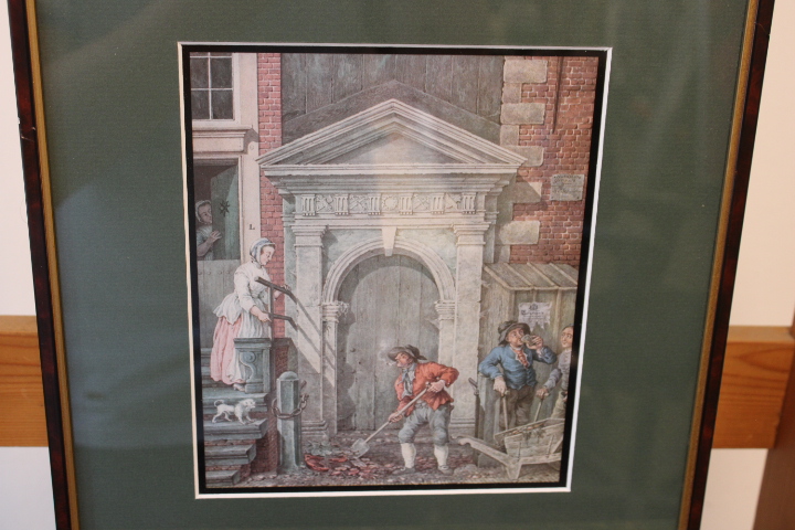 Ingelijste prent met historische stedelijke scène – foto 4 – kavel bij GSD Auctions, Zoeterwoude
