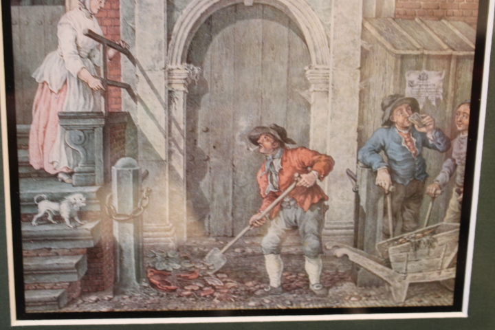 Ingelijste prent met historische stedelijke scène – foto 5 – kavel bij GSD Auctions, Zoeterwoude