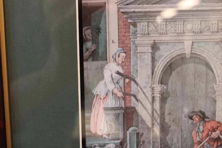 Ingelijste prent met historische stedelijke scène – foto 6 – kavel bij GSD Auctions, Zoeterwoude