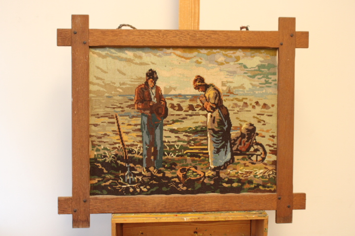 Geborduurd werk van het wereldberoemde schilderij L’Angélus – foto 4 – kavel bij GSD Auctions, Zoeterwoude