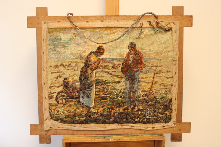 Geborduurd werk van het wereldberoemde schilderij L’Angélus – foto 13 – kavel bij GSD Auctions, Zoeterwoude