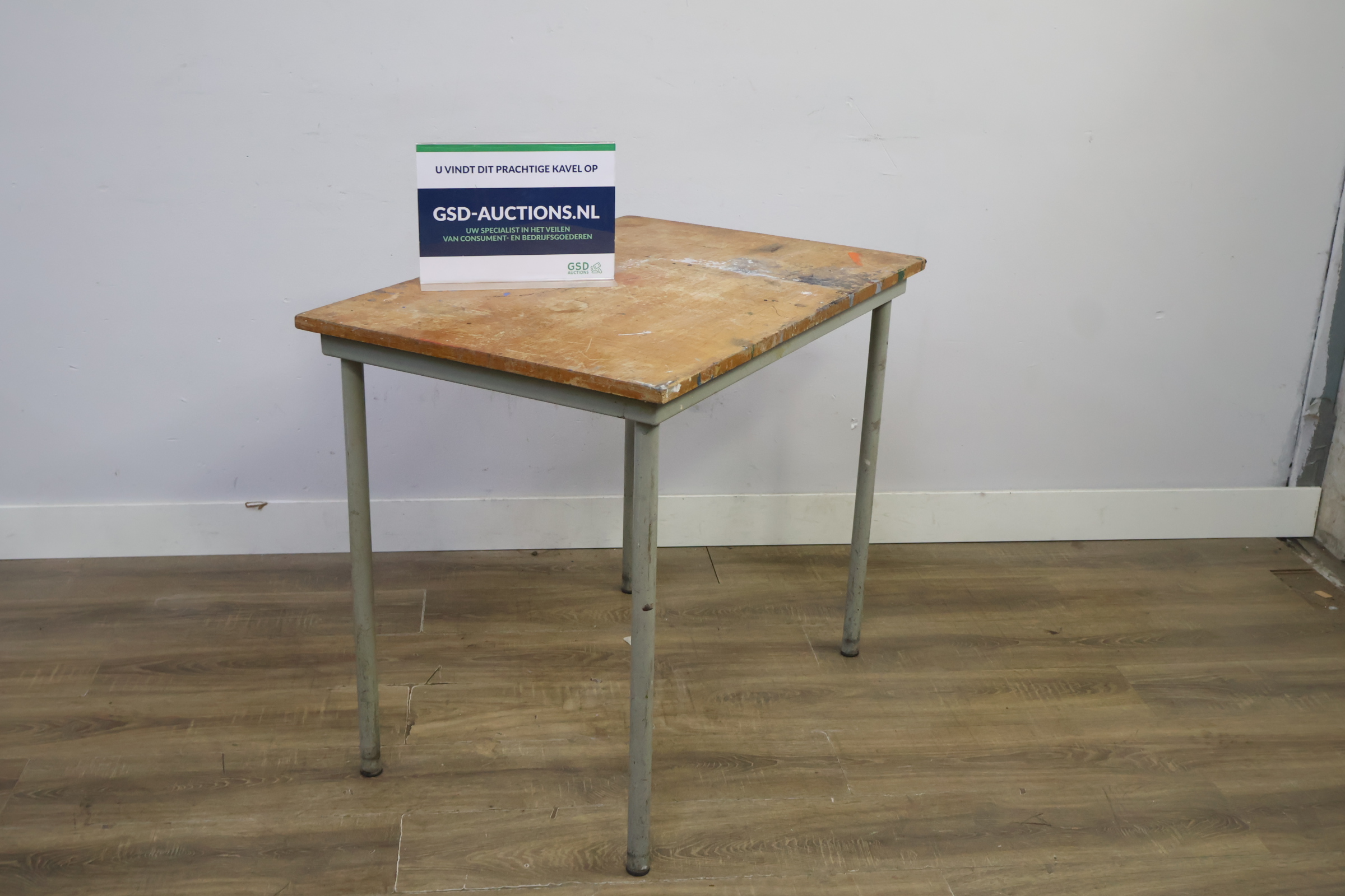 Vintage Metaal-houten Werktafel – foto 2 – kavel bij GSD Auctions, Zoeterwoude