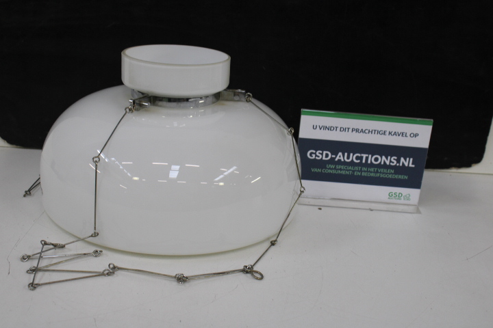 Vintage Glazen plafonnière met metalen ophangsysteem – foto 2 – kavel bij GSD Auctions, Zoeterwoude