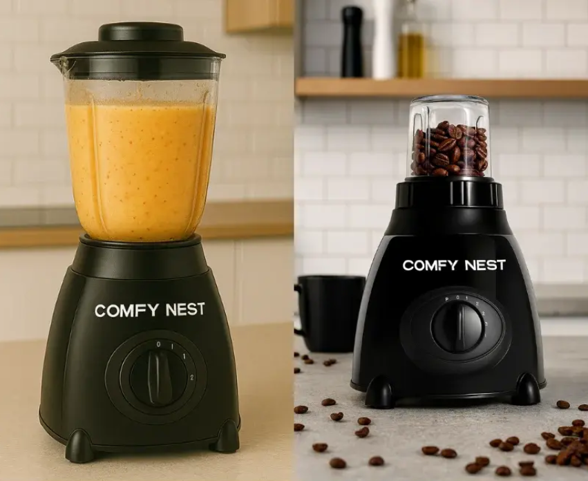 800 W 2-in-1 glazen blender en molen - zwart – foto 2 – kavel bij GSD Auctions, Zoeterwoude