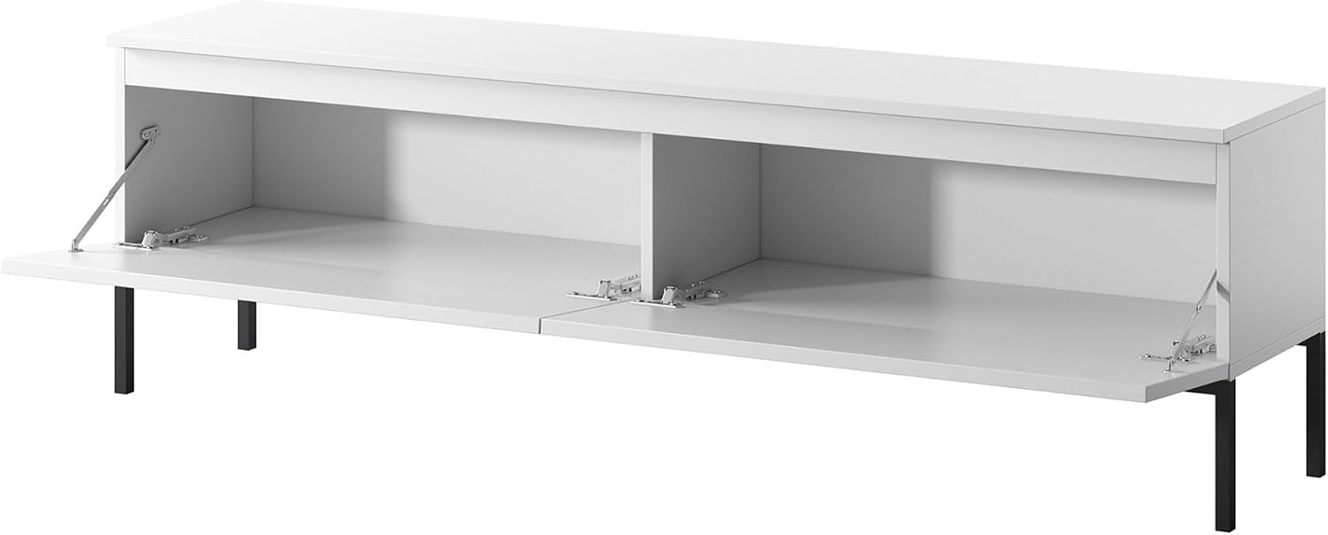 Selsey TV Meubel 150 cm in Wit met zwarte metalen poten – foto 5 – kavel bij GSD Auctions, Zoeterwoude