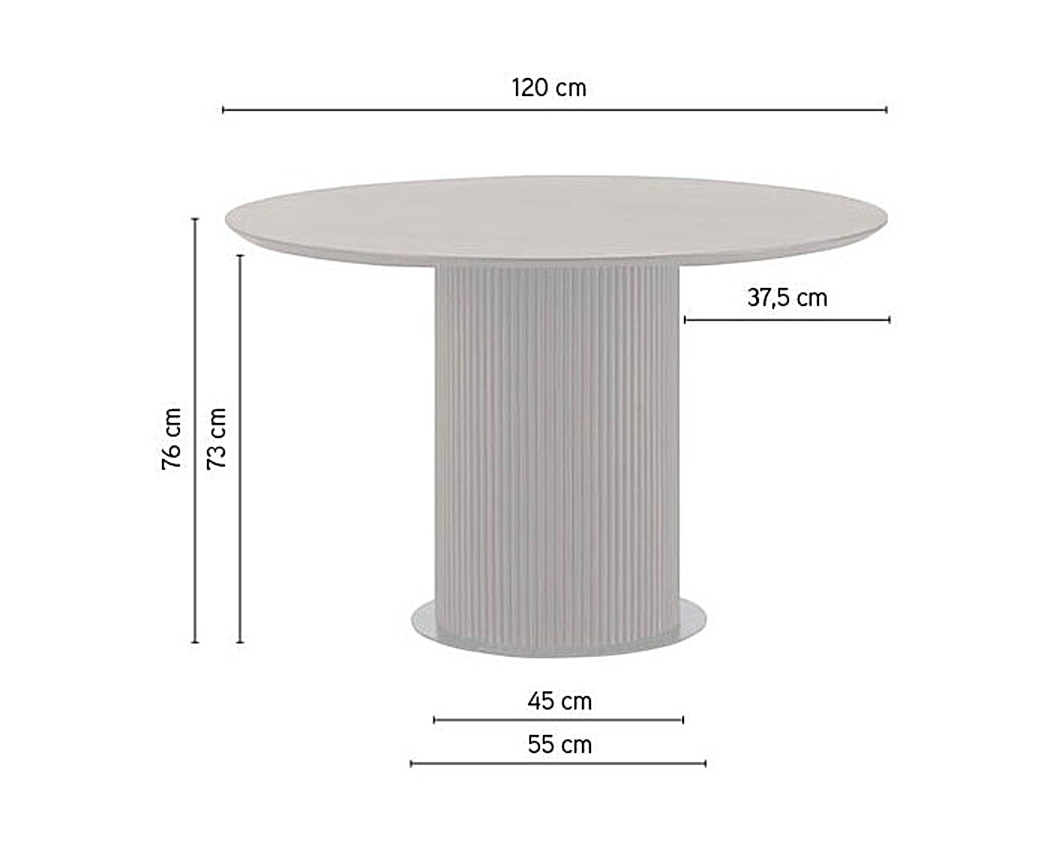 Eettafel Congo Rond 120 cm Mangohout - Walnoot – foto 5 – kavel bij GSD Auctions, Zoeterwoude