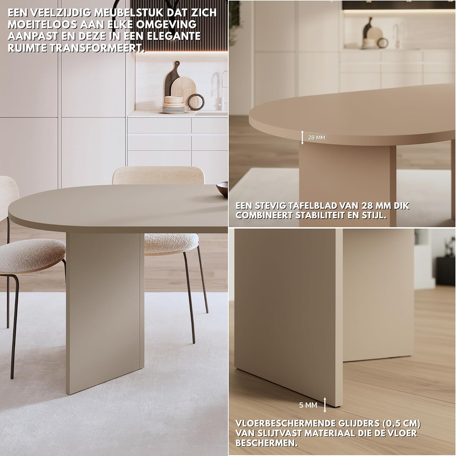 Selsey Ovale Eettafel 204x90cm Cappuccino – foto 5 – kavel bij GSD Auctions, Zoeterwoude