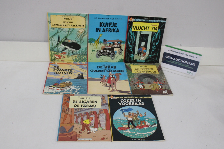Lot van 8 Kuifje stripboeken – foto 2 – kavel bij GSD Auctions, Zoeterwoude