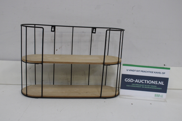 Wandrek met metalen frame en houten planken – foto 2 – kavel bij GSD Auctions, Zoeterwoude