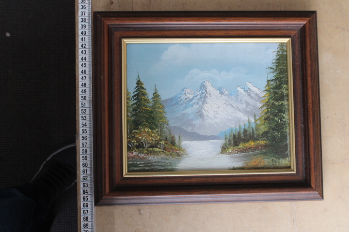 Schilderij van berglandschap met rivier – foto 7 – kavel bij GSD Auctions, Zoeterwoude