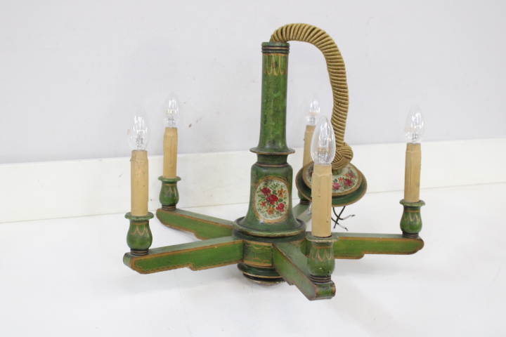 Antieke groene houten hanglamp – foto 4 – kavel bij GSD Auctions, Zoeterwoude