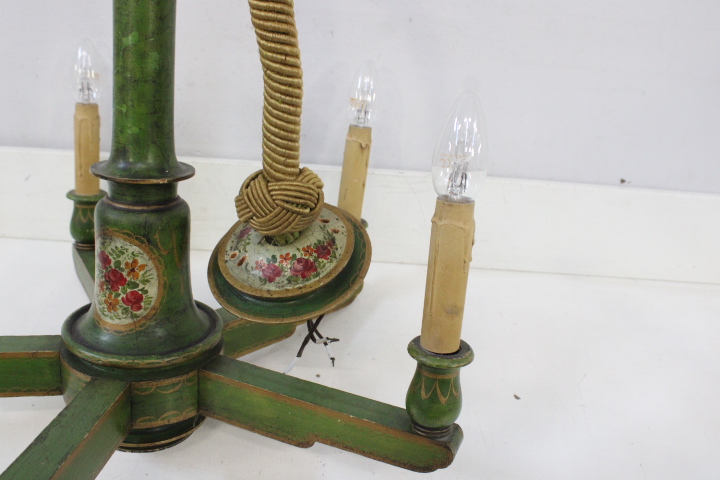 Antieke groene houten hanglamp – foto 7 – kavel bij GSD Auctions, Zoeterwoude