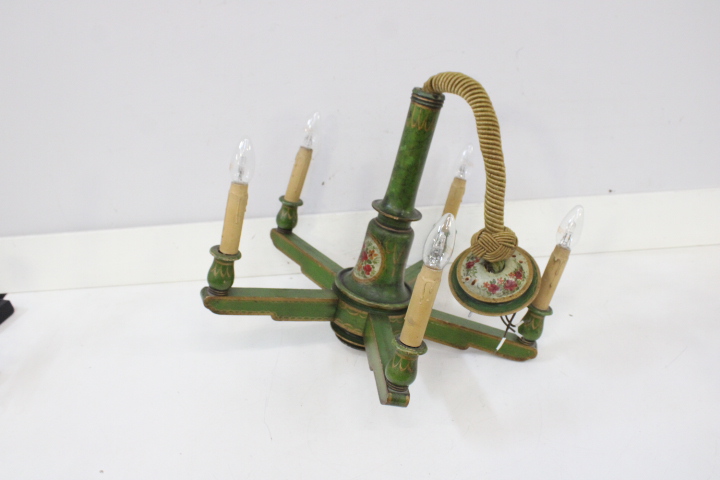 Antieke groene houten hanglamp – foto 8 – kavel bij GSD Auctions, Zoeterwoude
