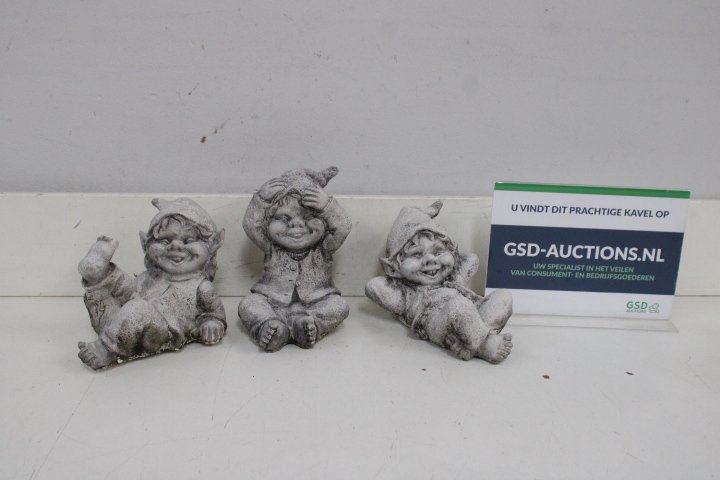 Set van drie tuinbeelden dwergen – foto 2 – kavel bij GSD Auctions, Zoeterwoude