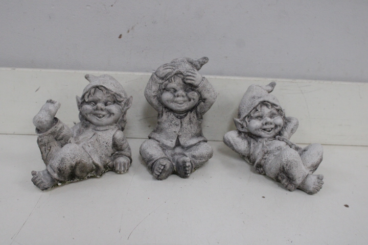Set van drie tuinbeelden dwergen – foto 3 – kavel bij GSD Auctions, Zoeterwoude
