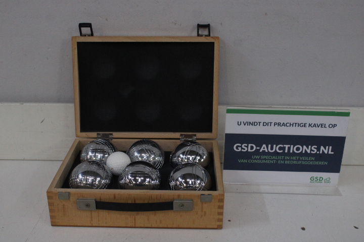 Set jeu de boules in houten kist – foto 2 – kavel bij GSD Auctions, Zoeterwoude