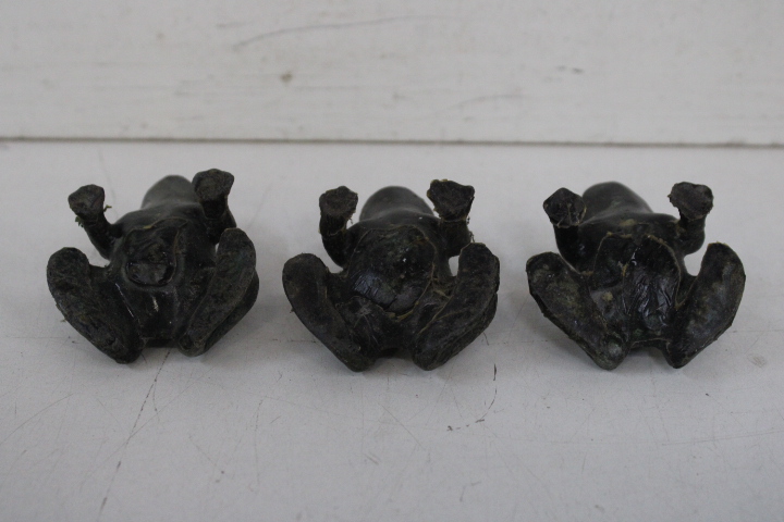 Set van drie kleine decoratieve bronzen kikkers – foto 8 – kavel bij GSD Auctions, Zoeterwoude