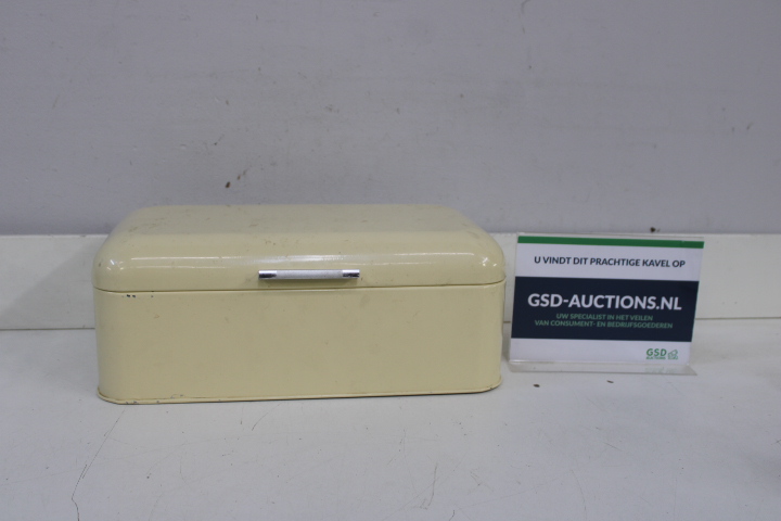 Vintage metalen broodtrommel creme – foto 2 – kavel bij GSD Auctions, Zoeterwoude