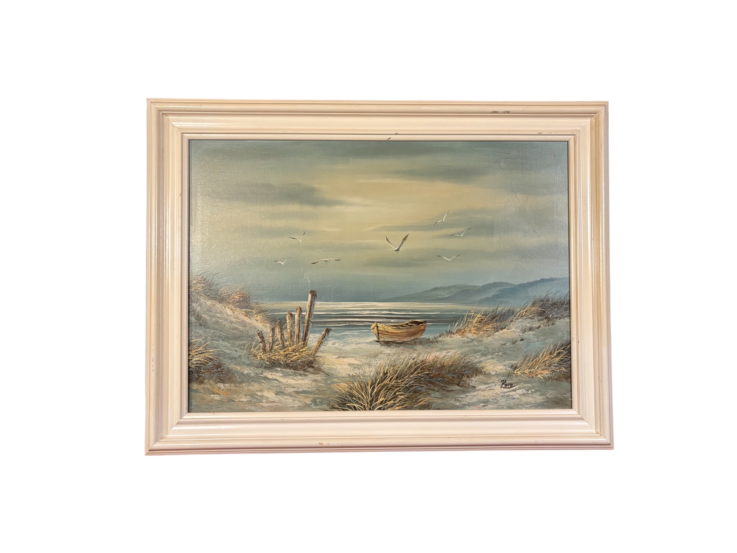 Olieverfschilderij Strand met Boot Haagse school Polo – kavel bij GSD Auctions, Zoeterwoude