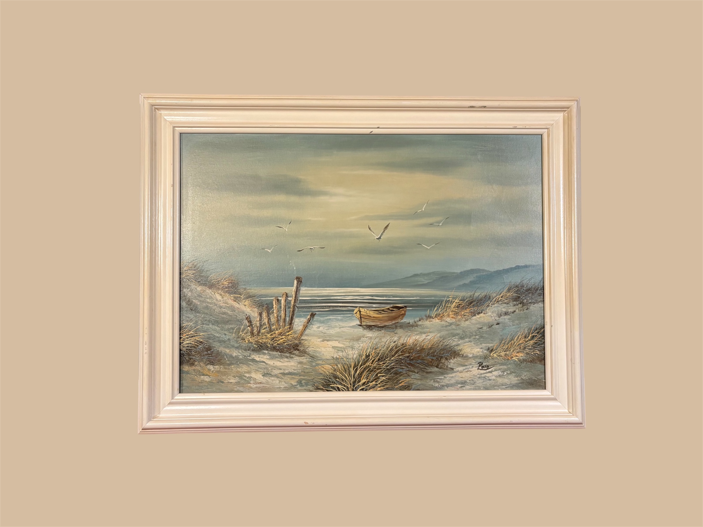 Olieverfschilderij Strand met Boot Haagse school Polo – foto 2 – kavel bij GSD Auctions, Zoeterwoude
