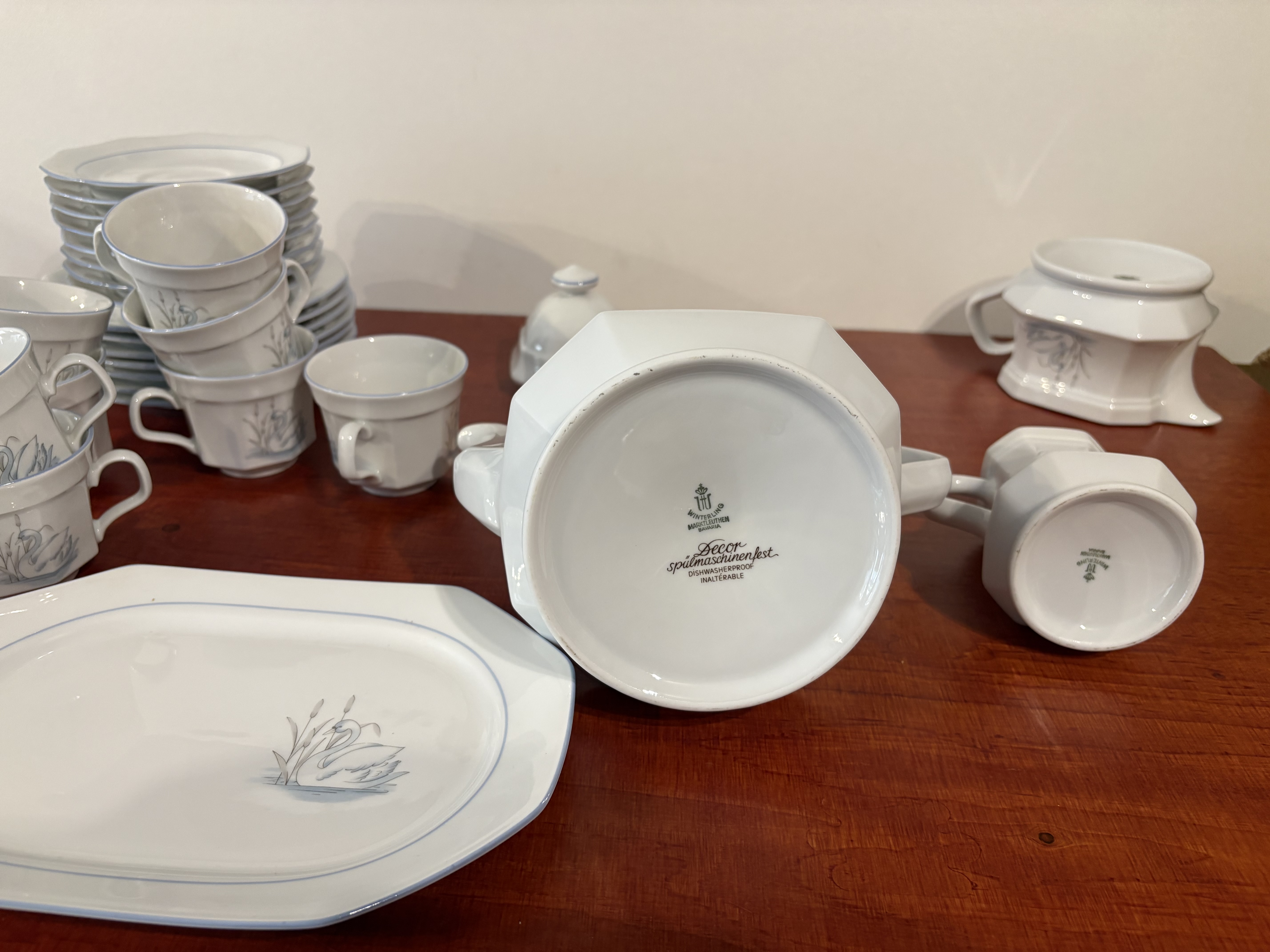 Porseleinen 8 persoons servies Zwan "Bavaria" – foto 13 – kavel bij GSD Auctions, Zoeterwoude