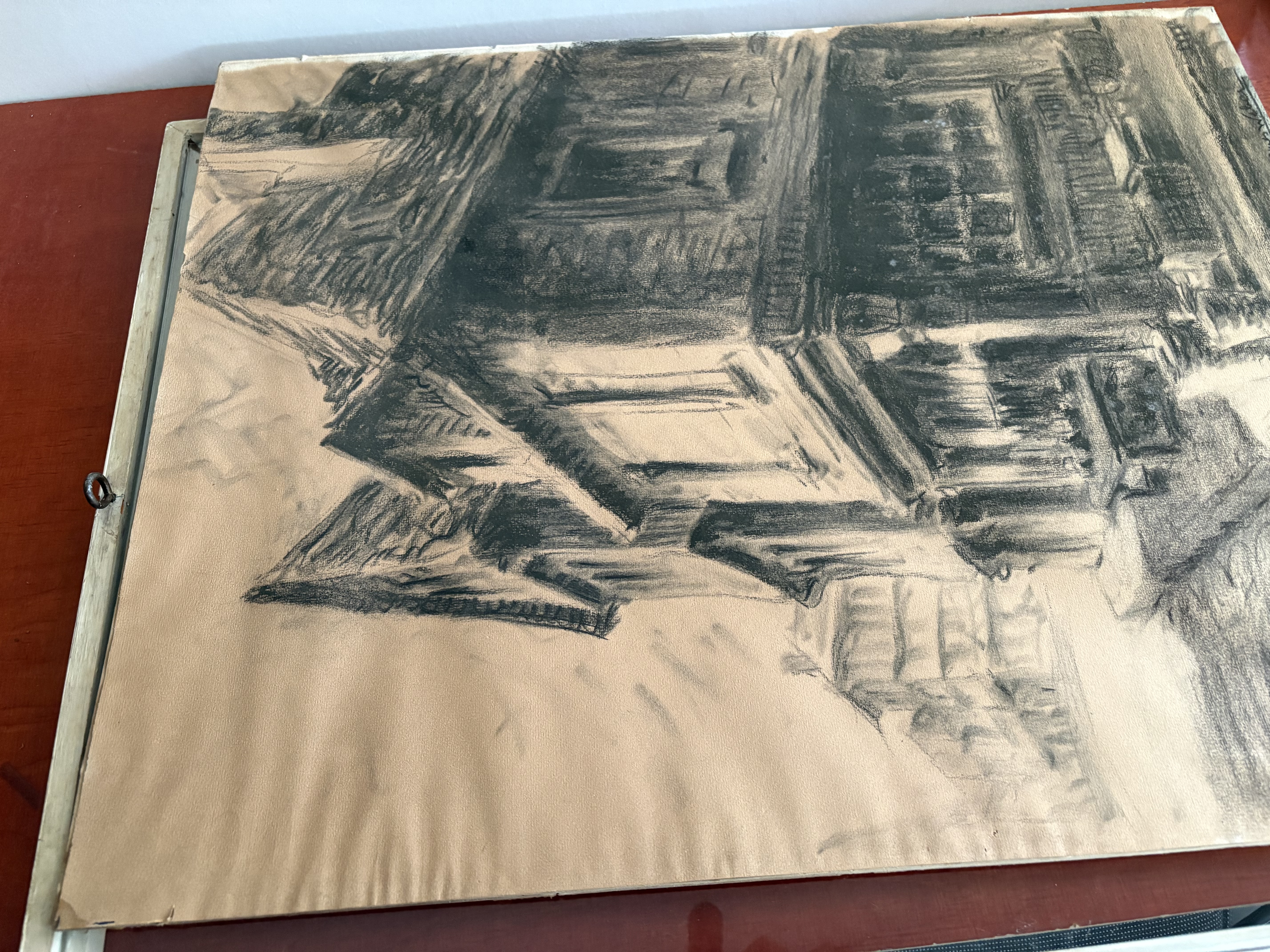 Zwarte antieke houtskool schildrij – foto 2 – kavel bij GSD Auctions, Zoeterwoude
