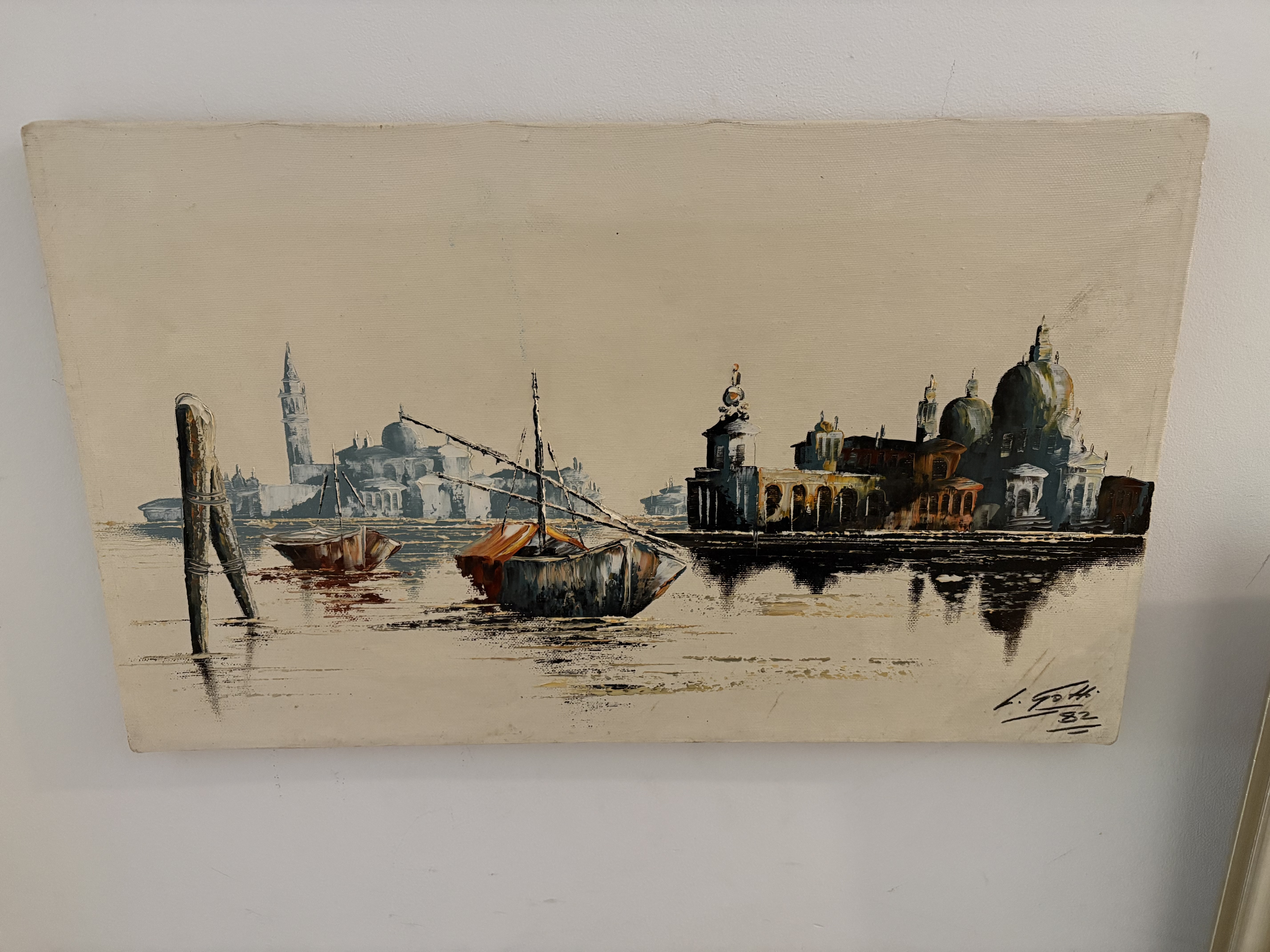 Olieverf schilderij “uitzicht Venetia” – foto 2 – kavel bij GSD Auctions, Zoeterwoude