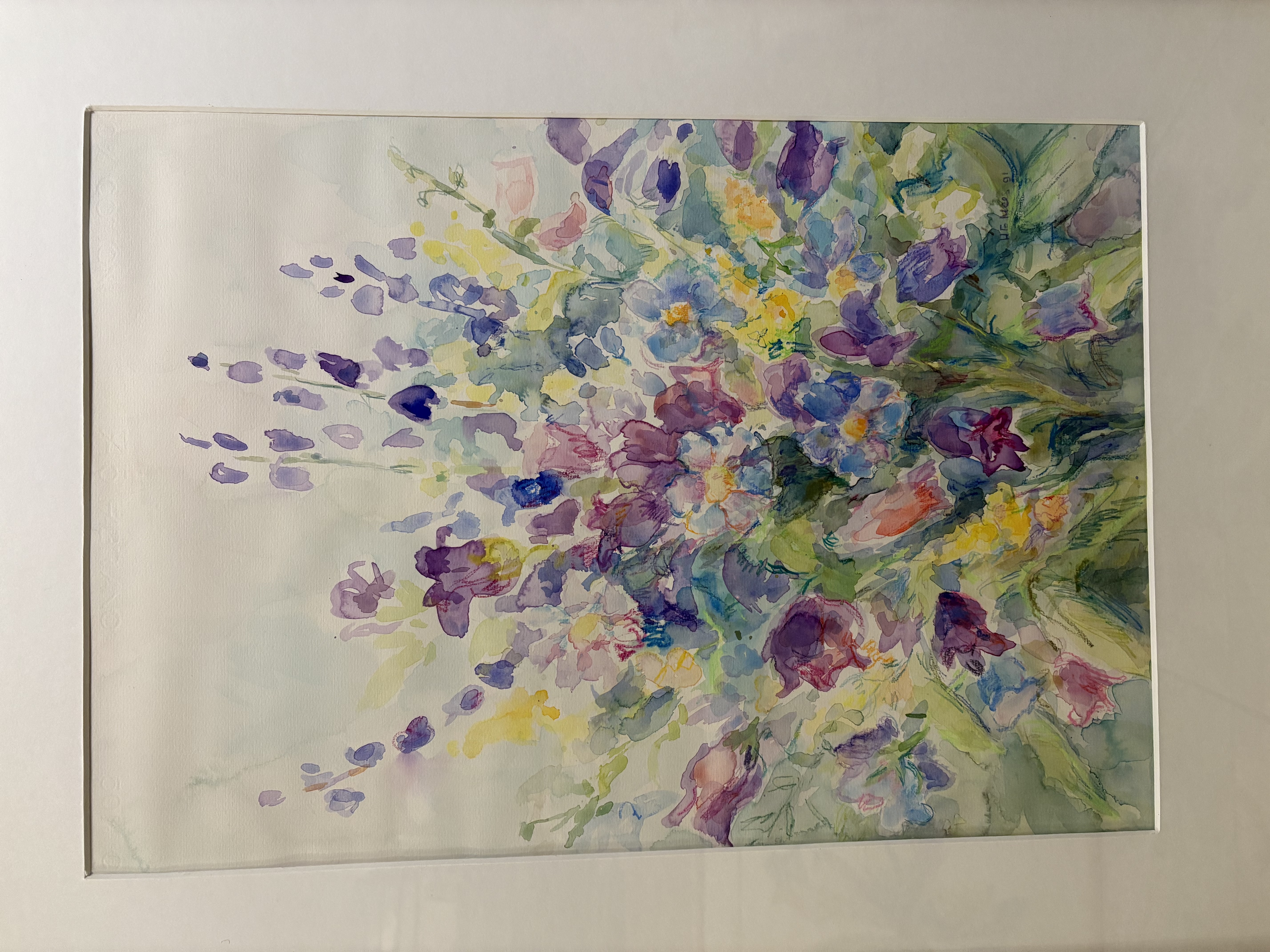 Aquarel schilderij "Een boeket wilde bloemen" gesignaleerd – foto 3 – kavel bij GSD Auctions, Zoeterwoude