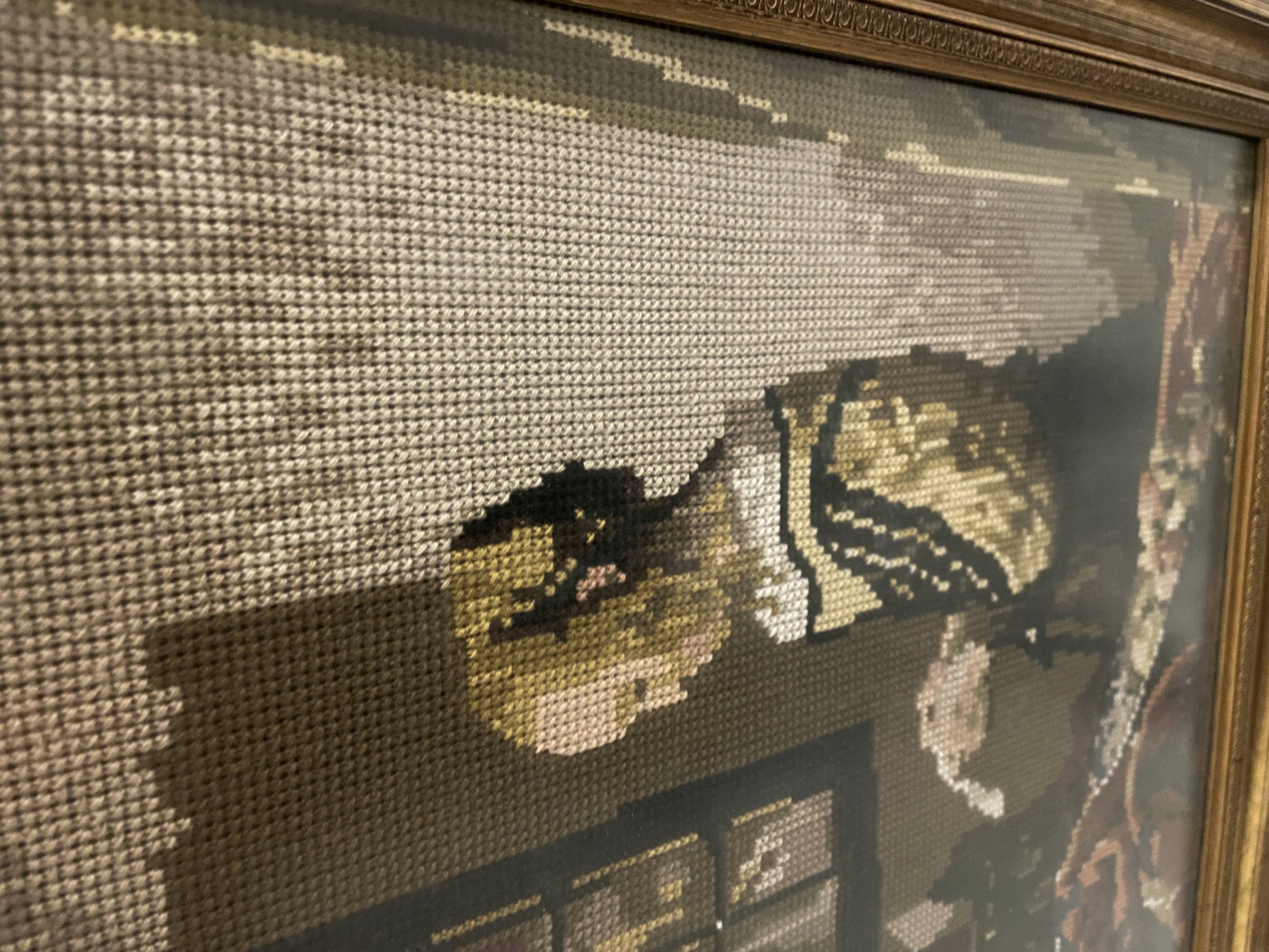 Naaldkunst naar schildrij van Vermeer, Lezende vrouw Art Gallery Amsterdam – foto 3 – kavel bij GSD Auctions, Zoeterwoude