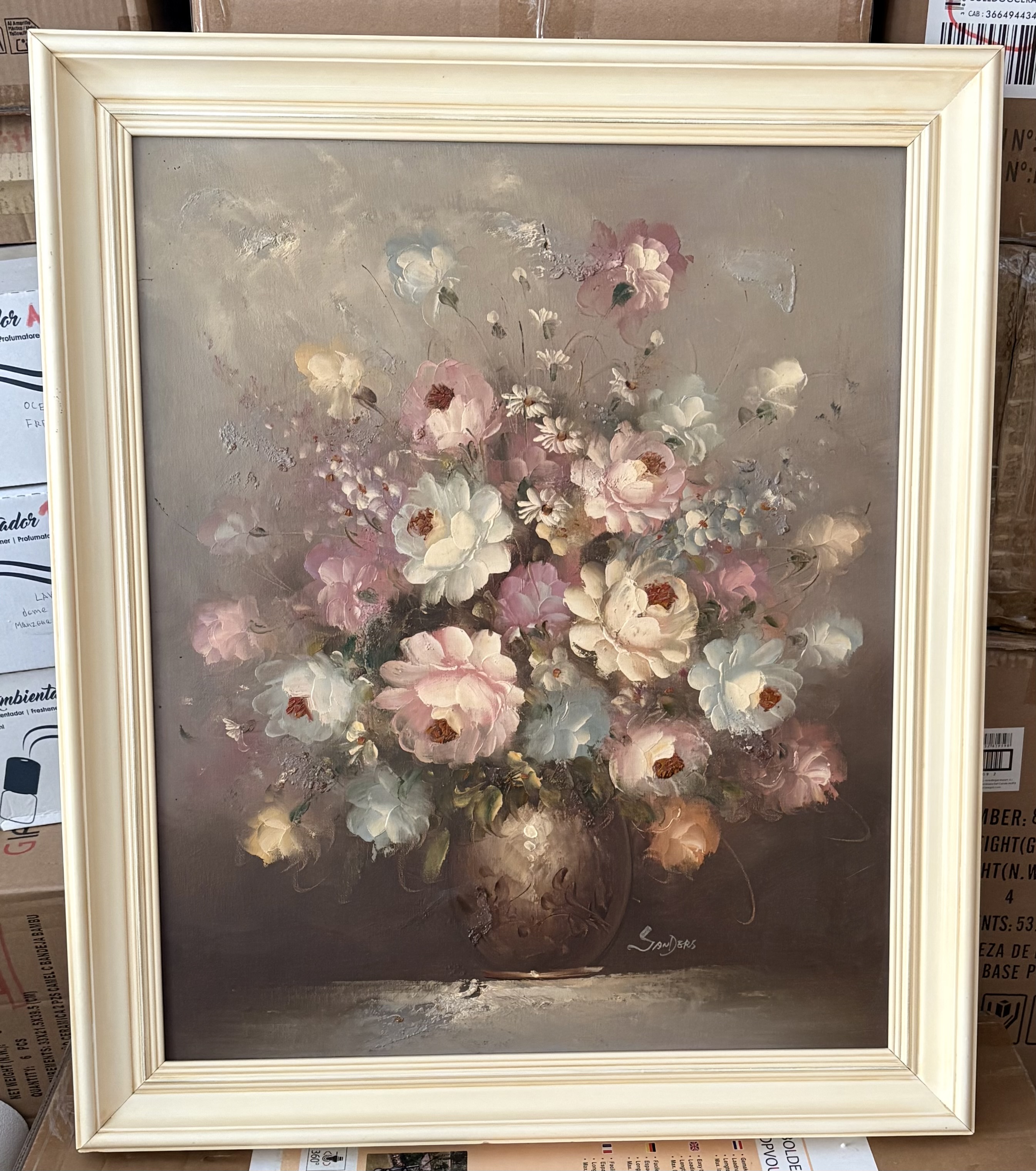 Olieverf schilderij met lijst Stile Leven van Sanders – foto 2 – kavel bij GSD Auctions, Zoeterwoude