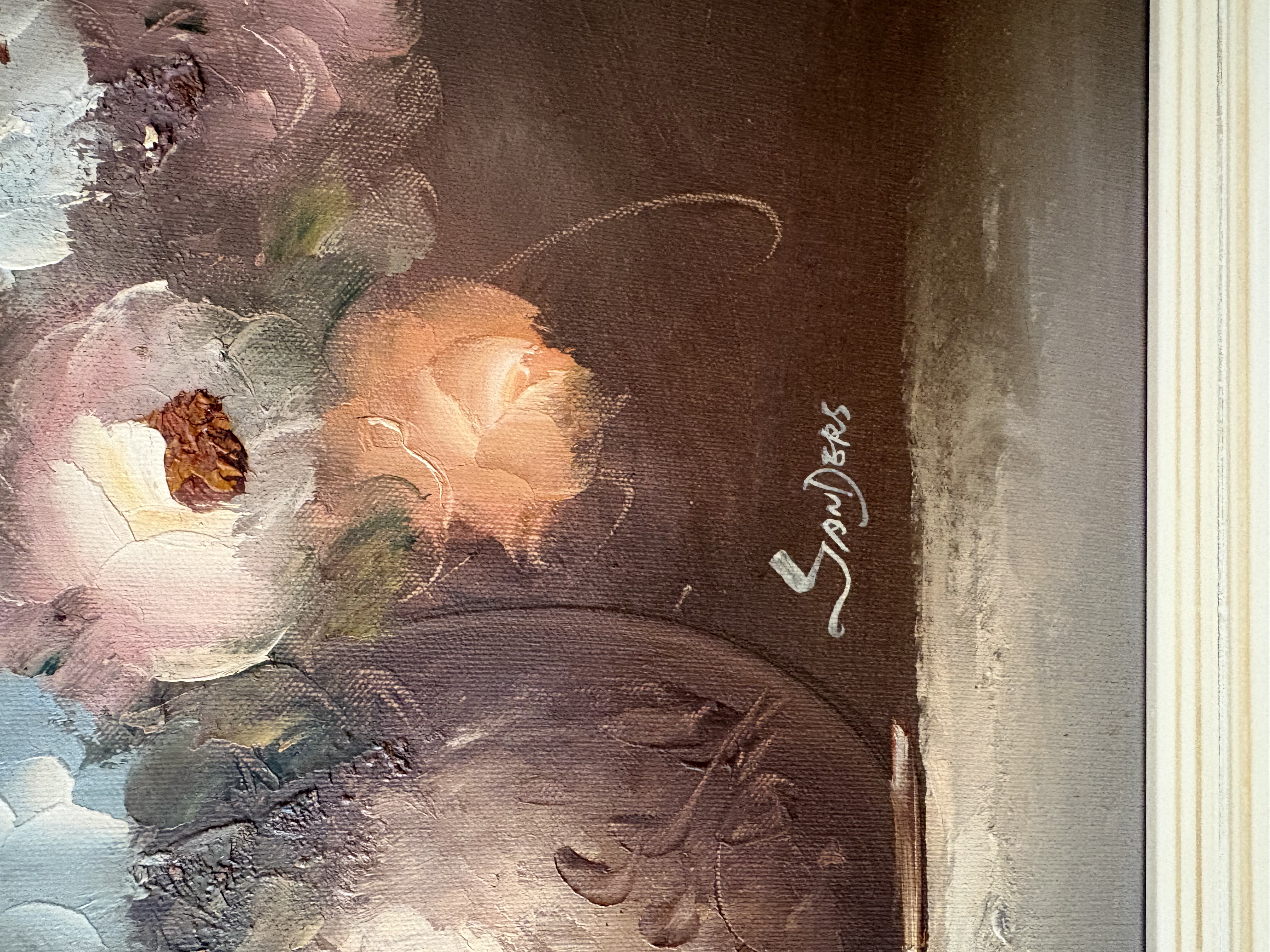Olieverf schilderij met lijst Stile Leven van Sanders – foto 4 – kavel bij GSD Auctions, Zoeterwoude