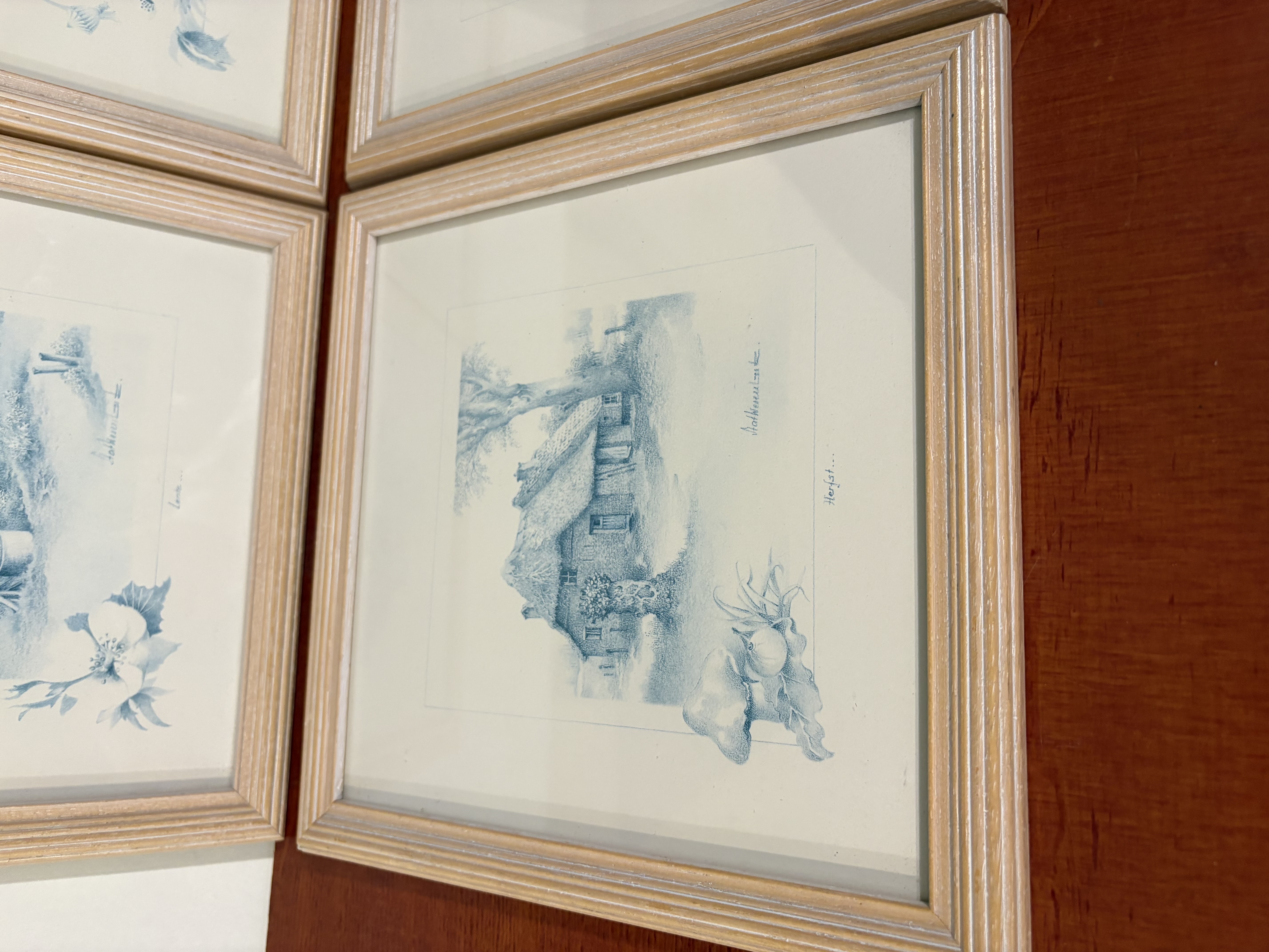 Set van 4 ingelijste ets van 4 seizoenen – foto 4 – kavel bij GSD Auctions, Zoeterwoude
