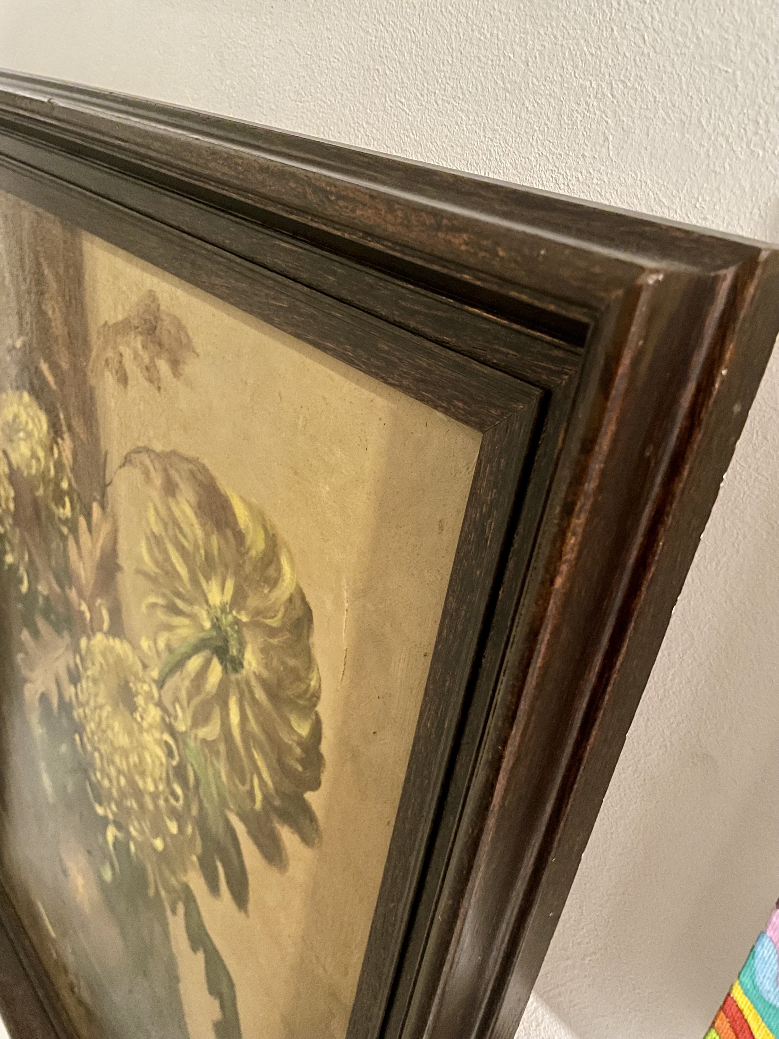 Grote olieverf replica Stilleven met chrysant van Hendrik van Leeuwen gesignaleerd A. J.v.Eijk met mooie lijst – foto 4 – kavel bij GSD Auctions, Zoeterwoude