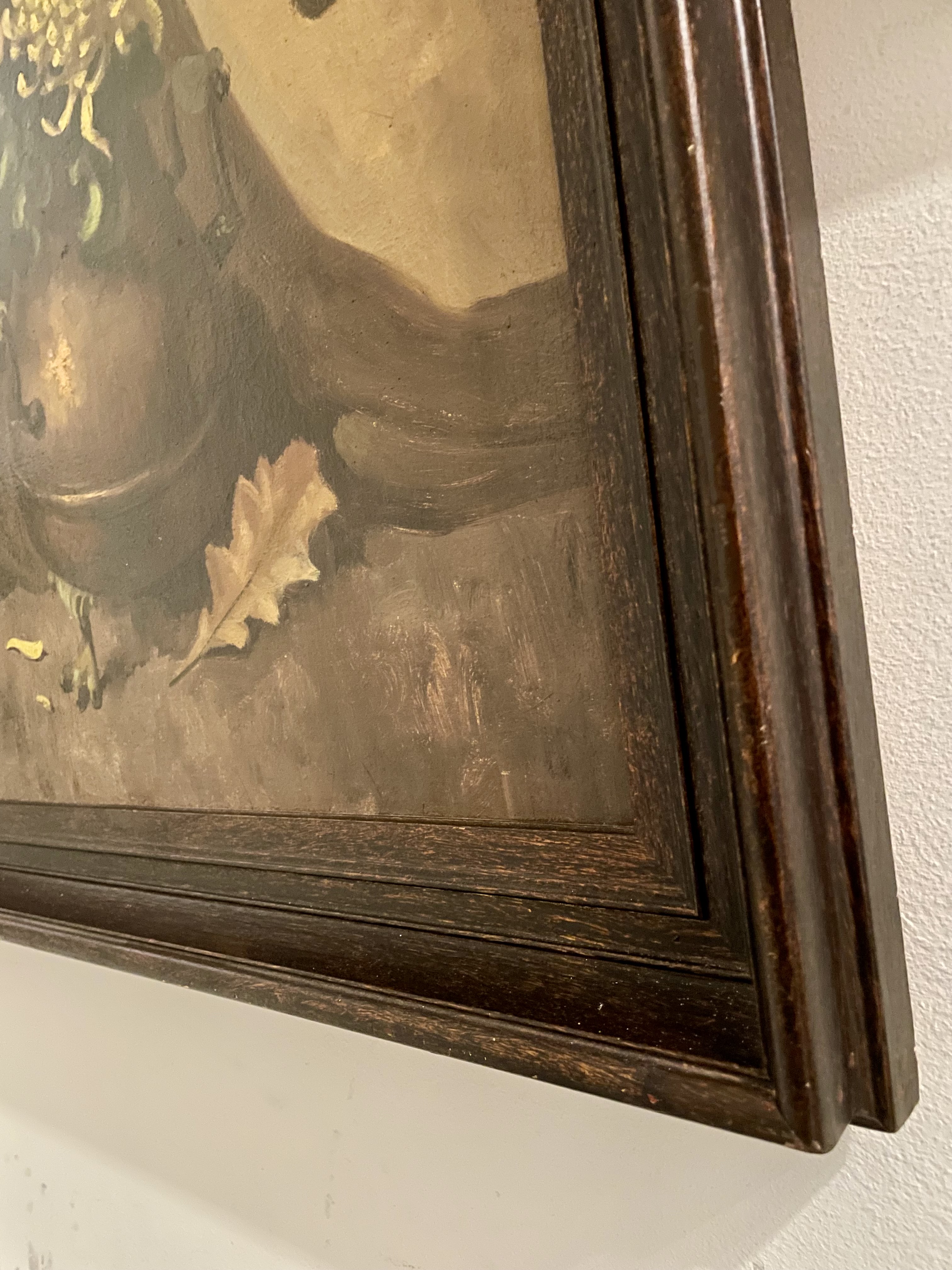 Grote olieverf replica Stilleven met chrysant van Hendrik van Leeuwen gesignaleerd A. J.v.Eijk met mooie lijst – foto 5 – kavel bij GSD Auctions, Zoeterwoude