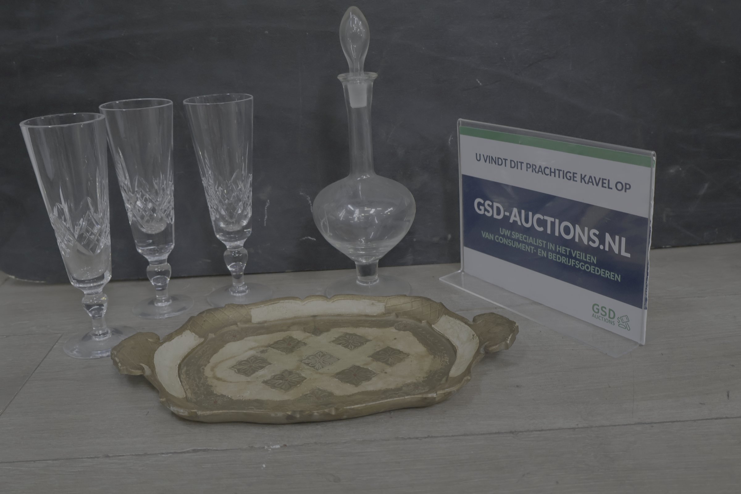 Kristallen karaffen met schaal' – foto 2 – kavel bij GSD Auctions, Zoeterwoude