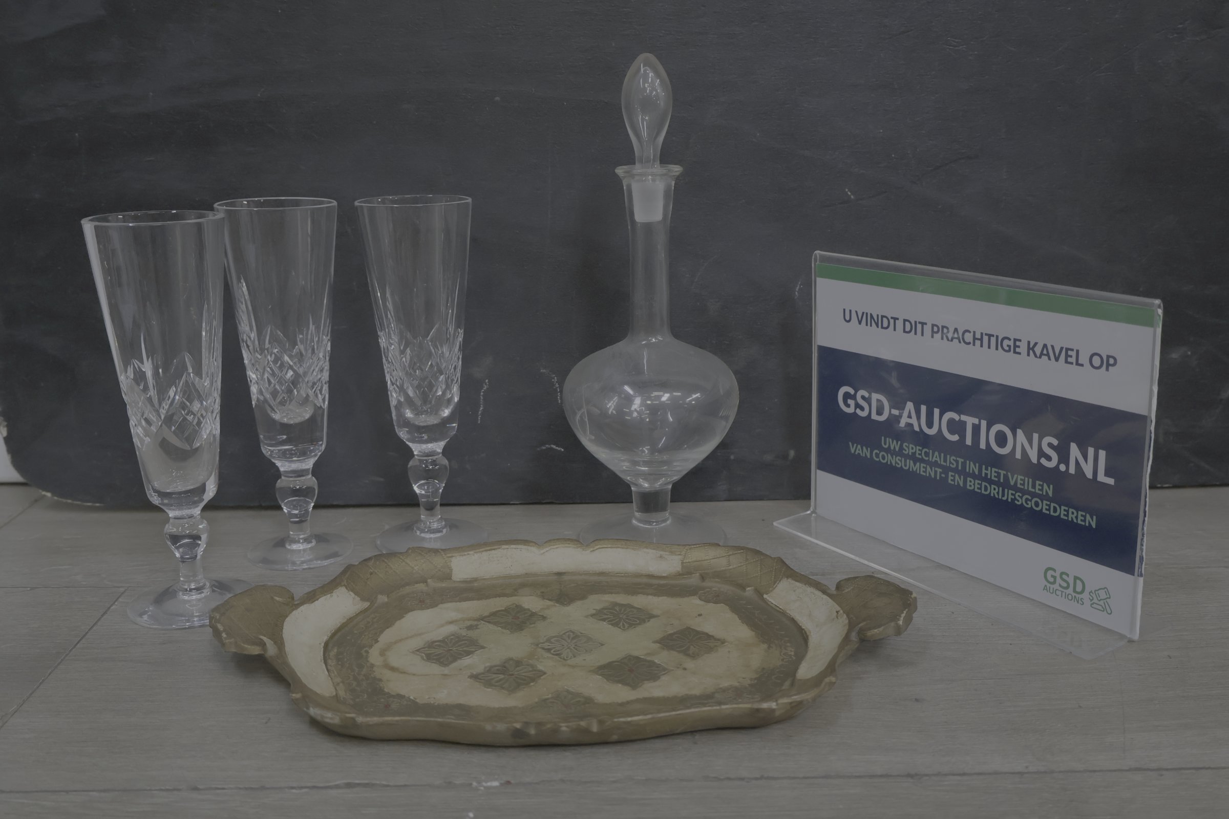 Kristallen karaffen met schaal' – foto 3 – kavel bij GSD Auctions, Zoeterwoude
